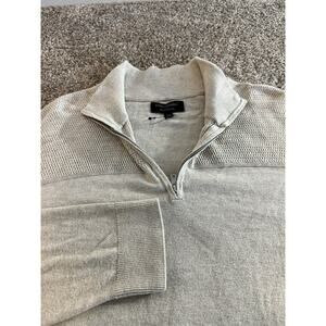 NEW Banana Republic Beige Quarter Zip Men Sweater Cotton Silk Cashmere Size XL